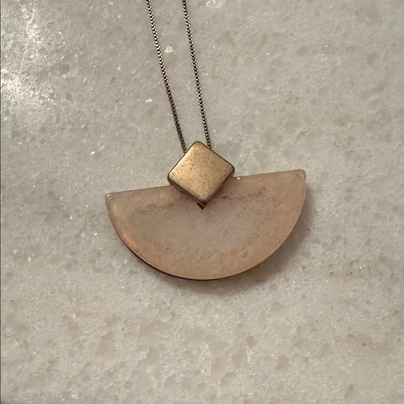 Chic rose Gold and Silver Geometric Necklace - Picture 2 of 5